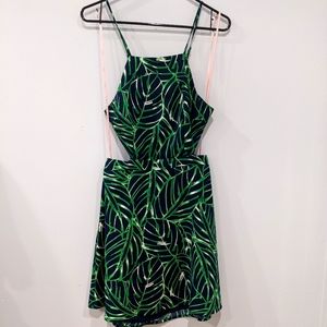 Tropical Dress with Open Back